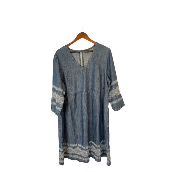 J. Jill Dresses J Jill Denim Dress Womens Size Xl Indigo Peasant